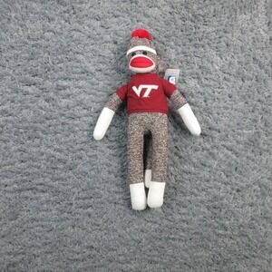 Virginia Tech Hokies Plush Brown NCAA Football Sock Monkey Plushland NWT